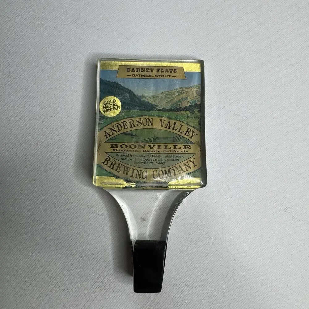 Anderson Valley Barney Flats Oatmeal Stout Beer Tap Handle Boonville CA